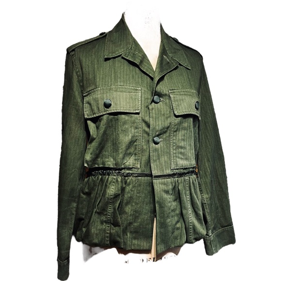 Harvey Faircloth Barneys NY Boho Military Jacket Size Small 100% Cotton - Picture 10 of 15